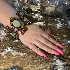 Native American Jewlery in silver with amber and turquoise